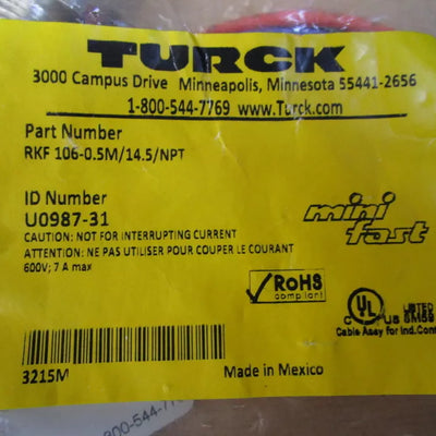 Turck RKF 106-0.5M/14.5/NPT